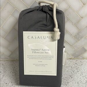 Casaluna Supima Sateen Pillowcase Set Dark Grey King